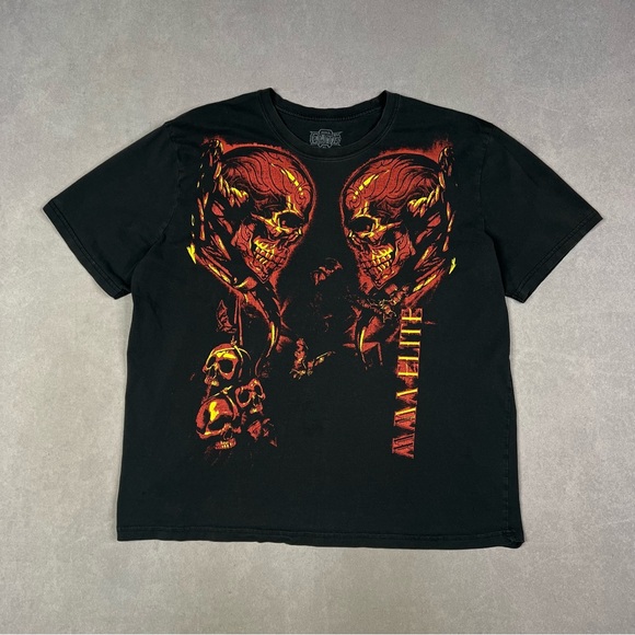 Vintage Other - Y2K Black Graphic Skull T-Shirt